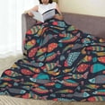 thumbnail image 6 of Fuzoiu Colorful Fish Print Ultra-Soft Micro Fleece Blanket,All Seasons Flannel Throw, Lightweight Blanket for Bed, Sofa, Couch, Movie Night, Camping, and Travel-60"x50", 6 of 7