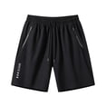 thumbnail image 5 of EOYWHK Beach Shorts with Pockets Elastic Waist Mens Casual Shorts Soft Lightweight Breathable for Basketball Running Gym Active Wear Black, Size L, 5 of 9