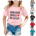 thumbnail image 5 of FhsagQ Girls Tops Size 7-8 Back to School Kid Printed Casual Short Sleeve Top T Shirt Girls Shirts Size 12-14 Preppy Girls Shirts Size 12-14 Trendy 4-5 Years, 5 of 5