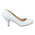 thumbnail image 2 of City Classified Comfort Women Classic Heel Pumps Closed Round Toe CARLOS White Patent 7.5, 2 of 3