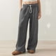 thumbnail image 2 of Pantalones deportivos casuales nuevos de pierna recta para mujer: cintura elástica con cordón, bolsillos laterales, tejido de poliéster, tallas S-XXXL., 2 of 8