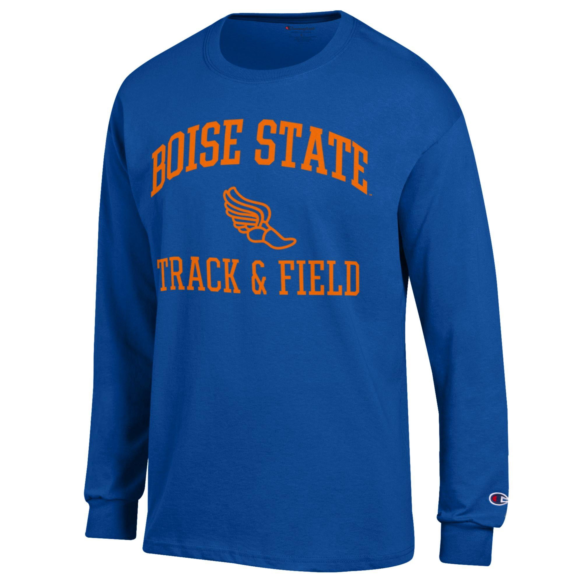 Men's Champion  Royal Boise State Broncos Track & Field Icon Long Sleeve T-Shirt