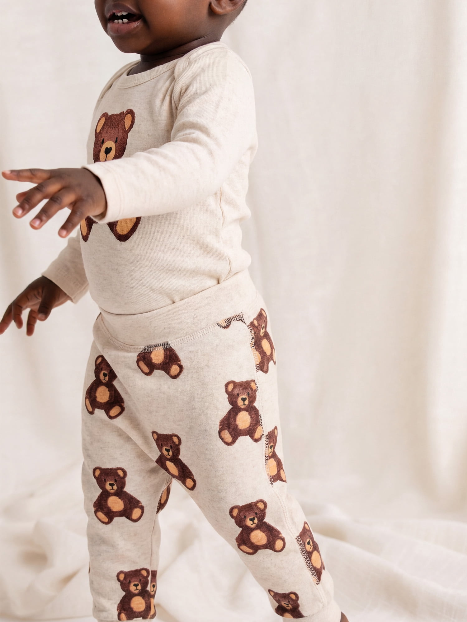 M+A by Monica + Andy Organic Cotton Gender Neutral First Moves Bodysuit + Groove Pant Set, Sizes Newborn -24 Months