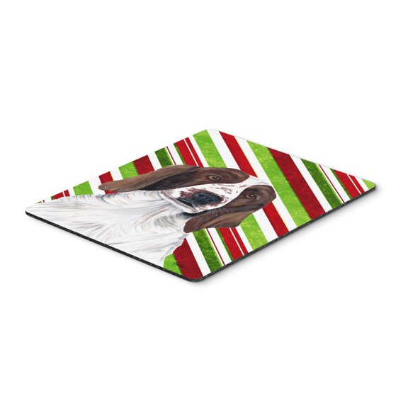 "Welsh Springer Spaniel Candy Cane Holiday Christmas Mouse Pad Hot Pad or Trivet"