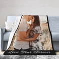 thumbnail image 3 of Customized Photo Blanket for Couples, Personalized Blankets with Name Image Logo Gifts for Husband/Wife, Gift for Wife Husband Her Him Anniversary Wedding, White, 40"x50" Blankets, 3 of 5