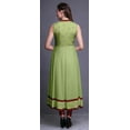 thumbnail image 4 of Bimba Robe Anarkali Aquarelle Vert Pâle Col Mandarin Sans Manches Kurtis pour Femmes Imprimé Robe Maxi Grande, 4 of 6