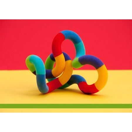 Tangle Free Toy - Tangle Jr. Fuzzy, Sensory Toy, Brain Teaser, Fidget Toy, Stress Reliever (Colors May Vary)