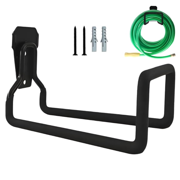 Heavy Duty Metal Garden Hose Holder Wall Mount, Hose Hanger Rack for Garden Hose Storage, Wall Mounted Hose Organizer with Screws, Outdoor Water Hose Storage Hook