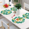 thumbnail image 6 of Banana Palm Leaf Placemats Round Table Mats Non-Slip Washable Heat Resistant Kitchen Place Mat for Home Dining Coffee Tabletop (4PCS) Home Decor, 6 of 7