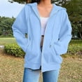 thumbnail image 2 of Womens Zip Up Hoodies 2025 Fall Trendy Plus Size Hooded Casual Long Sleeve Sweatshirt Full Zip Zipper Athletic Jacket Lightweight Workout Sweatshirts Coats, 2 of 2