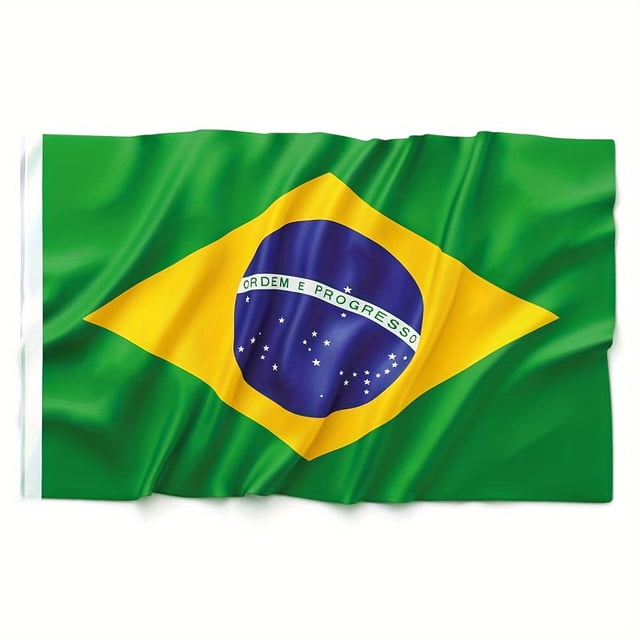 Bandera de Brasil de poliéster de 35,4 x 59,1 pulgadas NOBRAND: bandera y pancarta para exteriores con colores brillantes