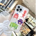thumbnail image 4 of Creative and Sturdy: Fun Illustrated Matte Finish Double-layered Rainbow Silver Mobile Shell for iPhone 15 Pro Max 14 13 12 Pro 11, 4 of 4