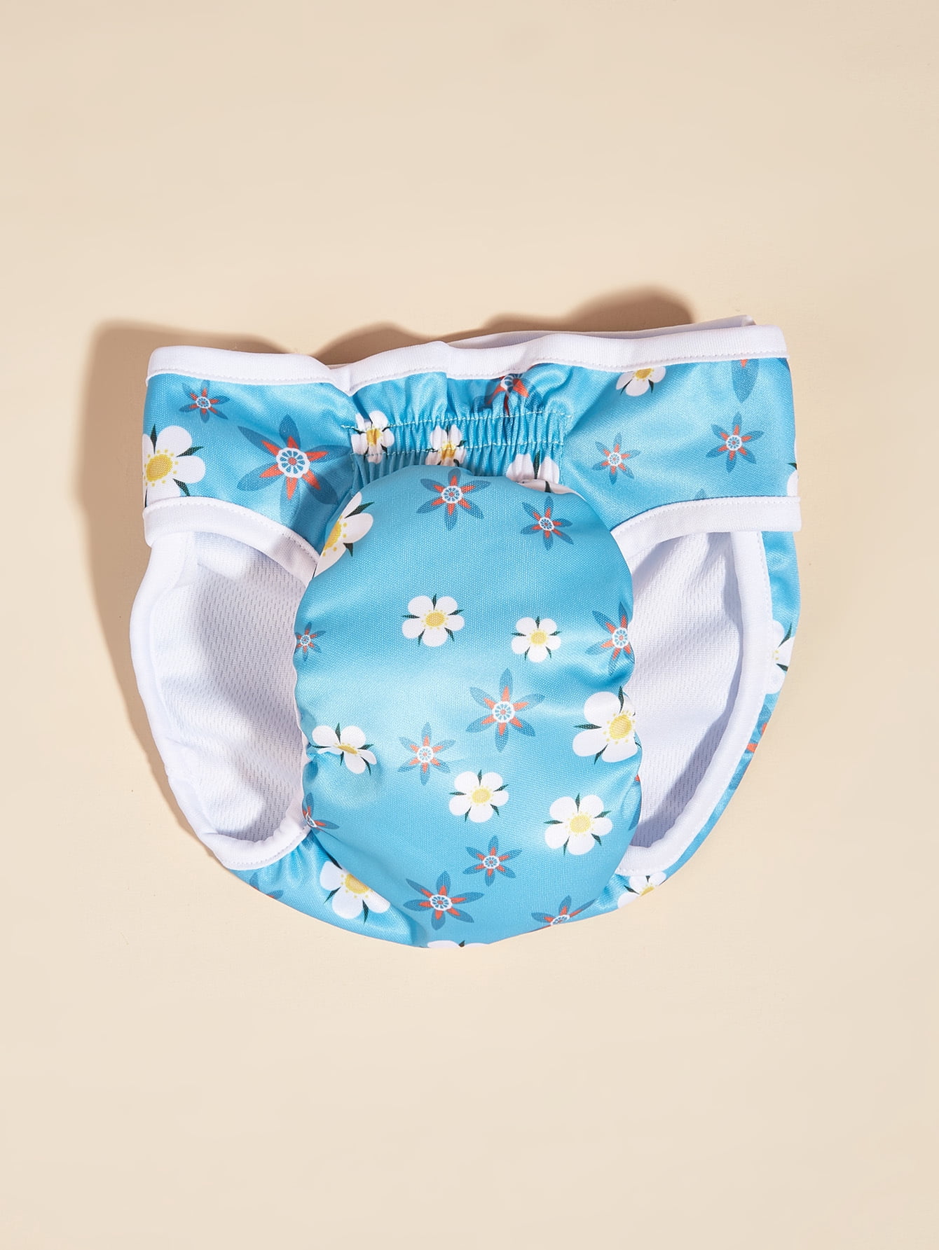Pet Soft Washable Female Diapers Cute Flower Dog Diapers, Comfort Reusable Doggy Diapers for Girl Dog in Period Heat