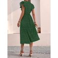 thumbnail image 5 of Elegant Summer Dresses for Women: Casual Boho Floral Midi Dress with V-Neck and Button Down Design Green XXL, 5 of 8