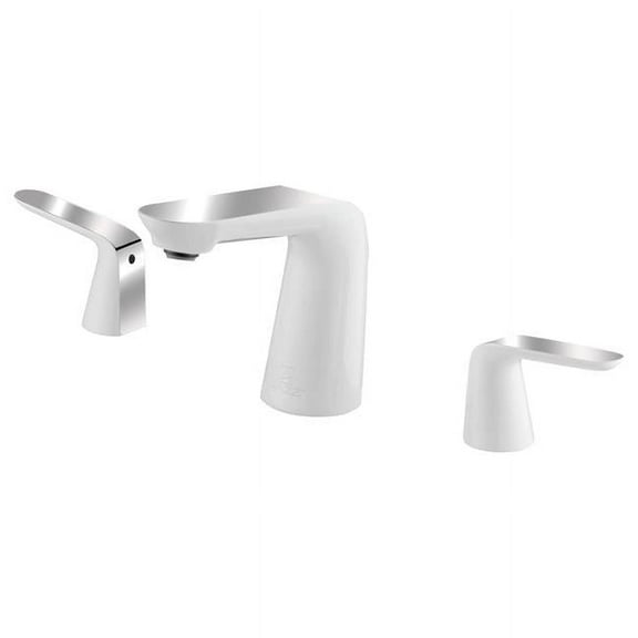 Anzzi L-AZ018 5.6 x 15.9 x 5 in. Pendant Series Widespread 2-Handle Low-Arc Bathroom Faucet, Polished Chrome