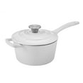 thumbnail image 1 of Hamilton Beach 2 Pintes Casserole Ronde en Fonte Émaillée avec Couvercle, Blanc, 1 of 2
