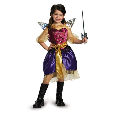 Disguise Disney's The Pirate Fairy Pirate Zarina Classic Girls Costume, X-Small/3T-4T