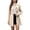 Beige, variant on Stand Collar A-Line Wool Feel Coat for Women, Button Front Flare Hem, Elegant Slim Fit Winter Outerwear, 1 Piece, S-XXL, Plus Size Friendly