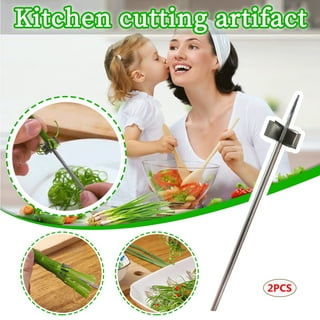 2Pcs Scallion Cutter Shred Knife, TACYKIBD Stainless Steel Vegetable Onion  Scallion Slicer Shredder, Green Onion Cutter Slicer for Kitchen Cutting