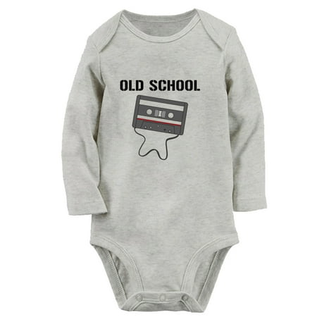 

Old School Funny Rompers Newborn Baby Unisex Bodysuits Infant Jumpsuits Toddler 0-12 Months Kids Long Sleeves Oufits (Gray 6-12 Months)