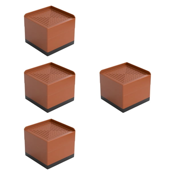 4 piezas de almohadillas elevadoras para muebles, portátiles, simples, antideslizantes, ligeras, extensores de patas para muebles, bloques elevadores Marrón 75cm