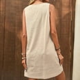 thumbnail image 6 of Timegard Summer Dresses for Women Scoop Neck Button Casual Sleeveless Short Modest Dress with Pockets, 6 of 8