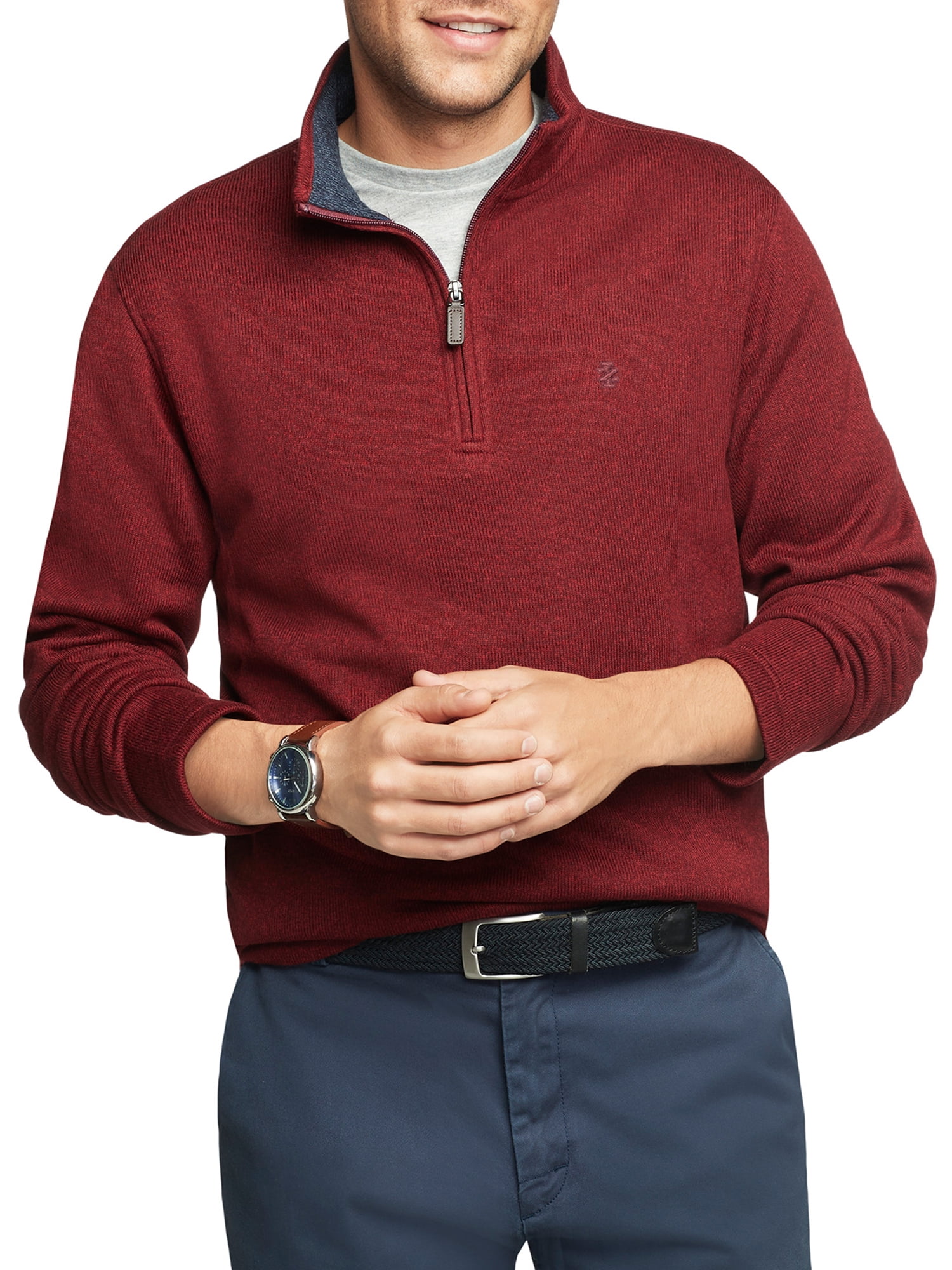 IZOD Men's Sweater Fleece Quarter Zip - Walmart.com