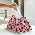 thumbnail image 5 of Goofa Rose Pattern Triangle Square Tissue Box Cover, Modern PVC Leathe Facial Paper Holder,Decorative Holder/Organizer for Bathroom Vanity Countertop, 5 of 9