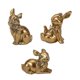 thumbnail image 4 of 3x Estatua de conejo Figura de conejo Artesanía de resina Adorno Figuras coleccionables Conejo Oro, 4 of 9
