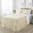 thumbnail image 3 of JML Full Ruffle Skirt Bedspread Set,3 Piece Ruffled Polka Dot Bedspread with 30" Drop, 3 of 6