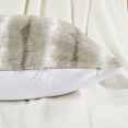 thumbnail image 6 of Home Soft Things Plush Striped Faux Fur Throw Pillow Covers, Modern Soft Pillow Cases for Sofa or Bed, Pillow Inserts Not Included, Set of 2, 20" x 20", Amanda Stripe-Oatmeal, 6 of 10