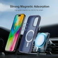 thumbnail image 2 of Allytechgroup Magnetic Translucent Back Case Cover for Apple iPhone 16 Pro, Rugged Bumper Heavy Duty Shockproof Anti-Scratch Protective Stylish Phone Case for Women Men, Darkblue, 2 of 5