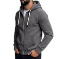 thumbnail image 2 of Men Lightweight Full Zip Hoodie Jacket Casual Sports Outdoor Pullover with Zippered And Pockets, S, 2 of 6