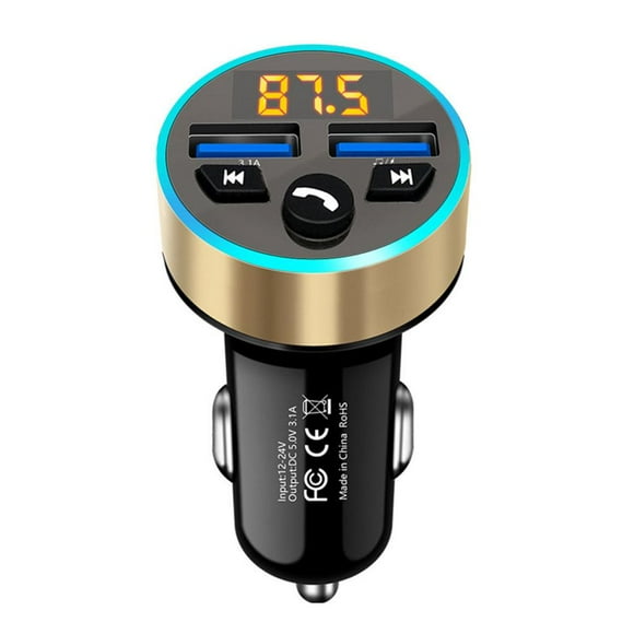 Émetteur FM Bluetooth Universel pour Voiture avec Chargeur USB Double 3.1A et Annulation de Bruit