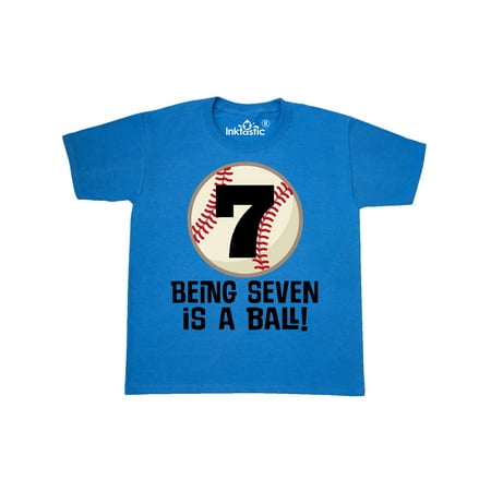 Baseball Youth T-shirt - 7th Birthday Baseball 7 Year Old boy Youth T-Shirt