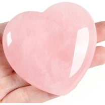 60 mm Rose Quartz Crystals Large Heart Love Stone Healing Crystals Birthday Crystal Gifts for Women Natural Reiki Gemstone Polished Heart Shaped Rocks Meditation Rose Quartz