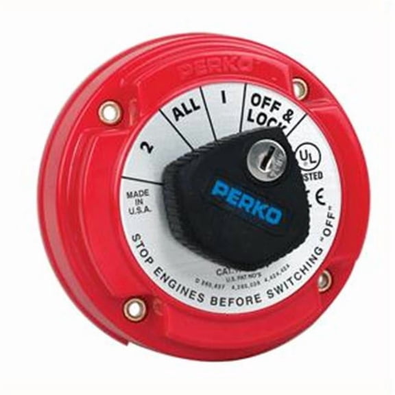 Perko Medium Duty Battery Selector Switch with Alternator Field Disconnect and Key Lock