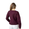 thumbnail image 4 of Cropped Cardigan Sweaters for Women V Neck Long Sleeve Gold Button Down Knit Cardigan Tops Rose Red S, 4 of 9