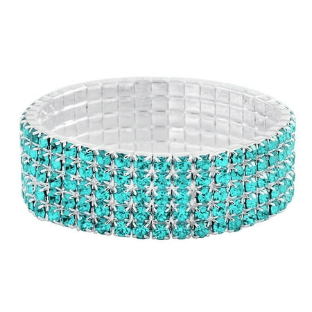 Nhl Pink Hockey Bracelet - Falari Rhinestone Crystal Stretch Bracelet Sparkle Wedding