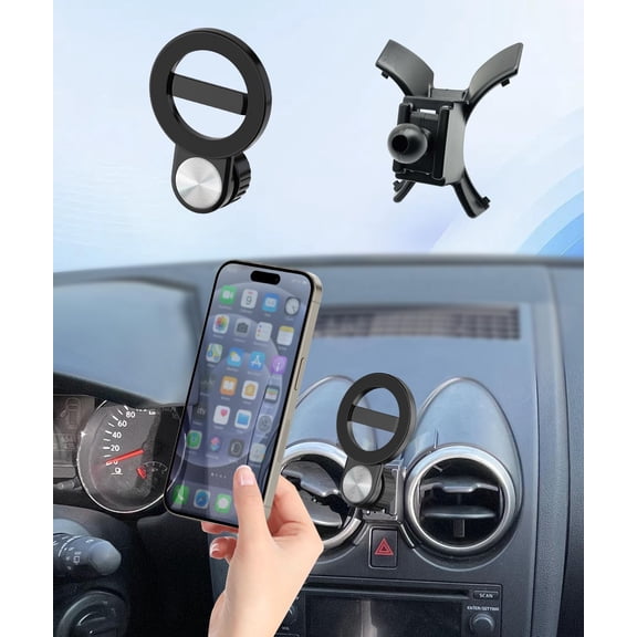 Car Phone Holder for Nissan Rogue 2008-2013 Auto Accessories, Cell Phone Mount Compatible with MagSafe, 360 ° Rotation, Hands Free Not Affect Air Vent
