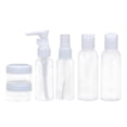 thumbnail image 1 of 6pcs botellas de viaje portátiles Set recipiente de botella de Spary recargable para la loción de baño de champú (color de la cubierta al azar, botella transparente), 1 of 3