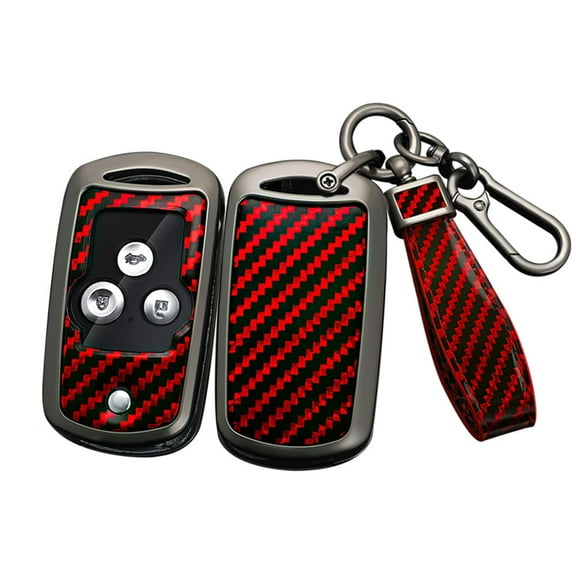 Key Fob Cover Fit for Honda Accord 2008-2012 Flip Folding Key Remote,Carbon Pattern Key Case Metal Key Jacket Fit for Acura MDX RDX TL TSX ZDX 2008-2013