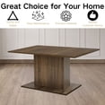 thumbnail image 5 of FurnitureR 63''Rectangular Dining Table Simplicity Kitchen Table with Wooden Pedestal Base Contemporary Living Room Dining Room Table Furniture, Seats Up to 6, Brown, 5 of 8