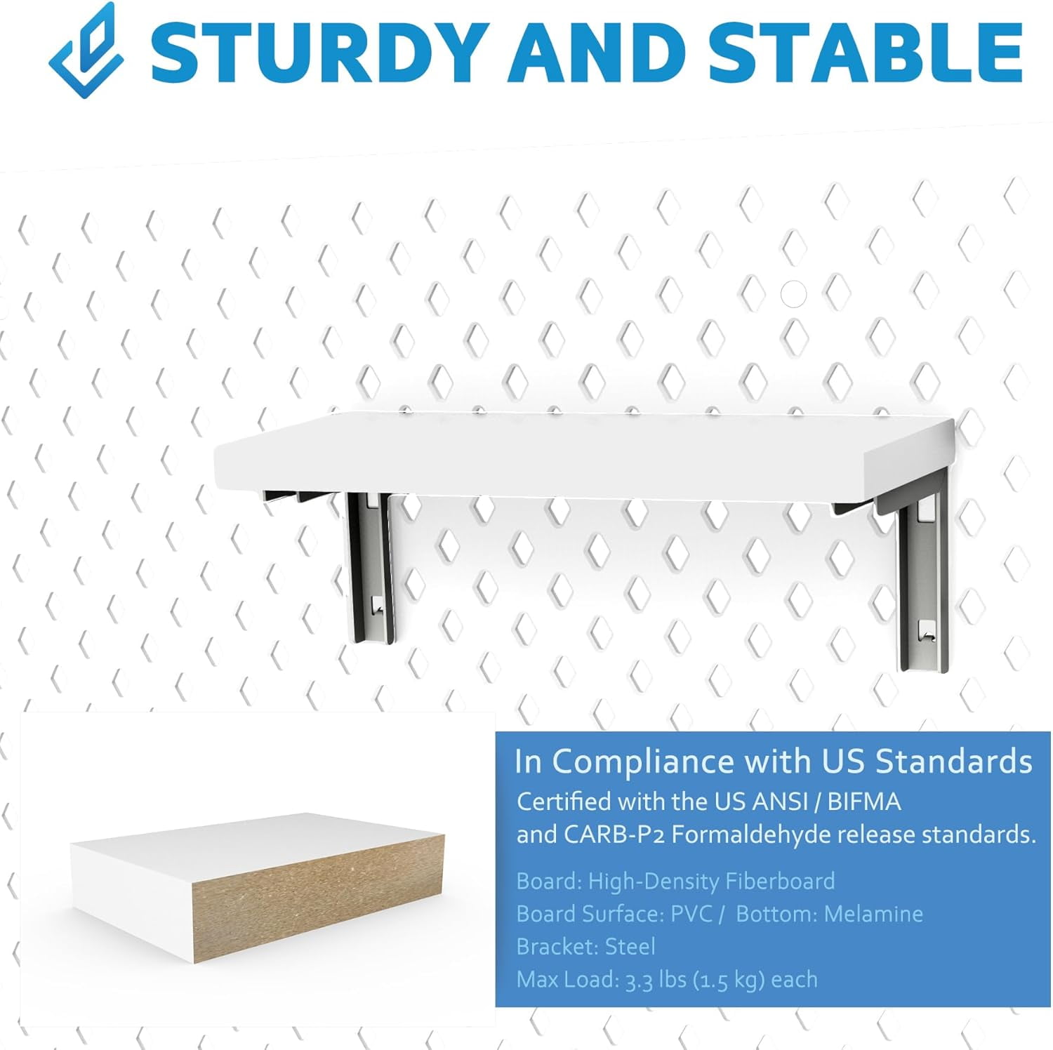DEZCTOP D-Board Shelves Organizer Accessories, Quick-Mount for Bifrost Series Computer Desk Home Office Table Declutter Storage, HDF Sheet Shelves, White