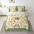 thumbnail image 2 of Homewish Boys Girls Animal Moth Ladybug Dragonfly Bedding Comforter Set 7 Pieces,Botanical Floral Mushroom Full Bedding Set Lightweight,Retro Vintage Aesthetic Fitted Sheet Flat Sheet, 2 of 8