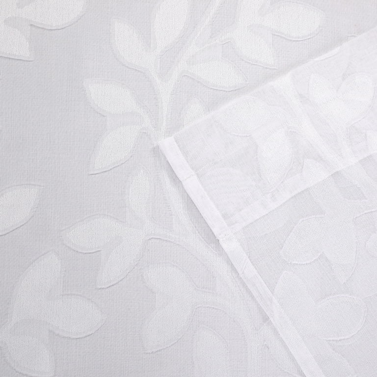 OVZME Darla 42x54 Light Filtering White Sheer Curtains photo 3