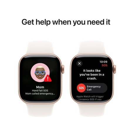 Apple Watch Series 10 (GPS) 42mm Aluminum Case with Light Blush Sport Band - M/L - Rose Gold - (2024)