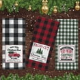 thumbnail image 6 of Buffalo Plaid Kitchen Towels, Set of 3 Flat Embroidered, Red Truck, Trees from Kane, 6 of 9