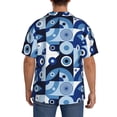 thumbnail image 5 of Xecao offers the Evil Eye for Men's Casual Short-sleeved Shirt, a button-up collared shirt with a pocket, perfect for beach vacations and yacht travel in the XX-Large size., 5 of 7