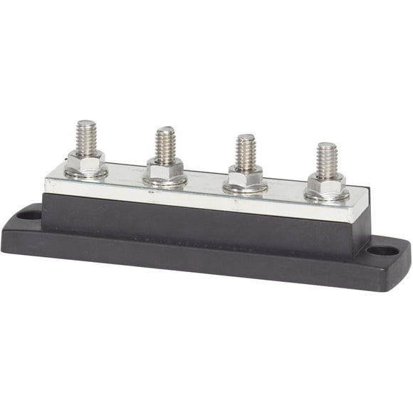 Blue Sea Busbar 2127-BSS MaxiBus; 4 Stud Terminal; 300 Volts AC/48 Volts DC; 250 Amps; Plastic Base With Tin-Plated Copper Bus